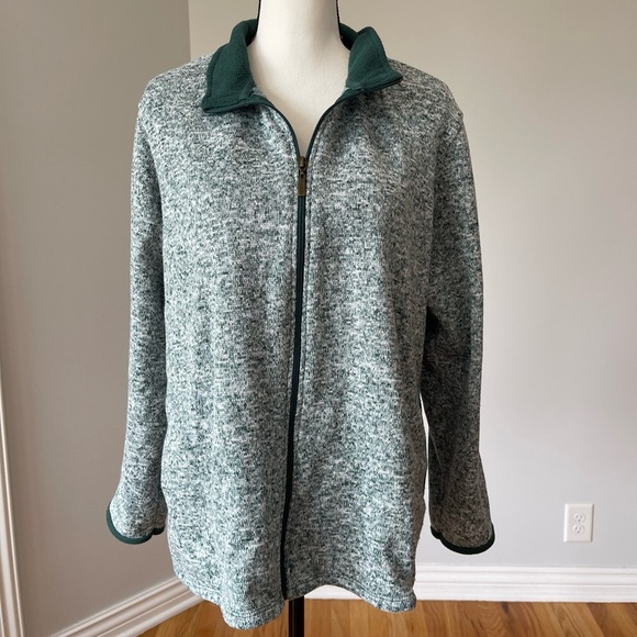 Stan Herman Jackets & Blazers - Stan Herman Women's XL zip up jacket heather green layer outdoor camping pockets